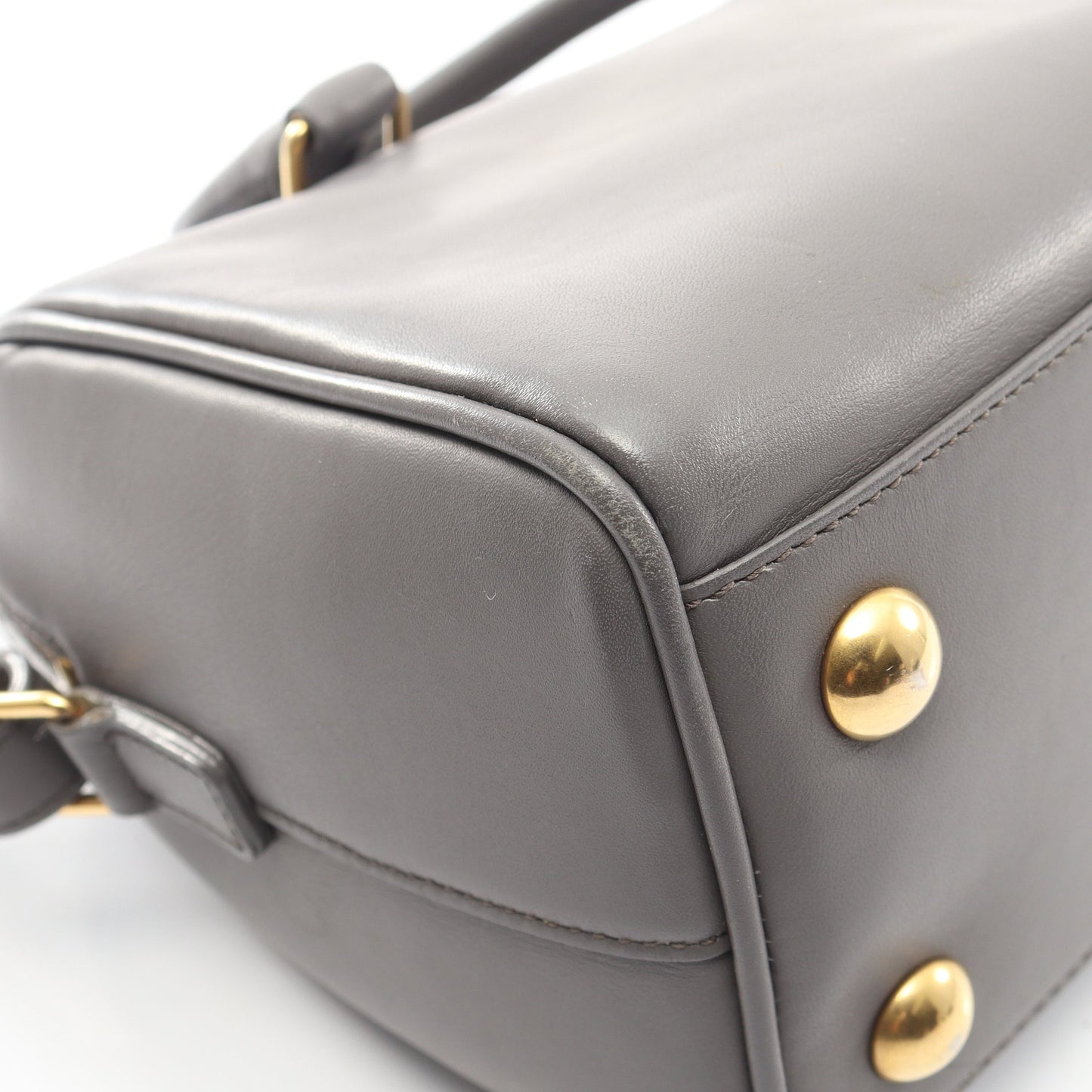 ベイビーダッフル 2WAY ハンドバッグ レザー グレー サンローランパリ バッグ SAINT LAURENT PARIS