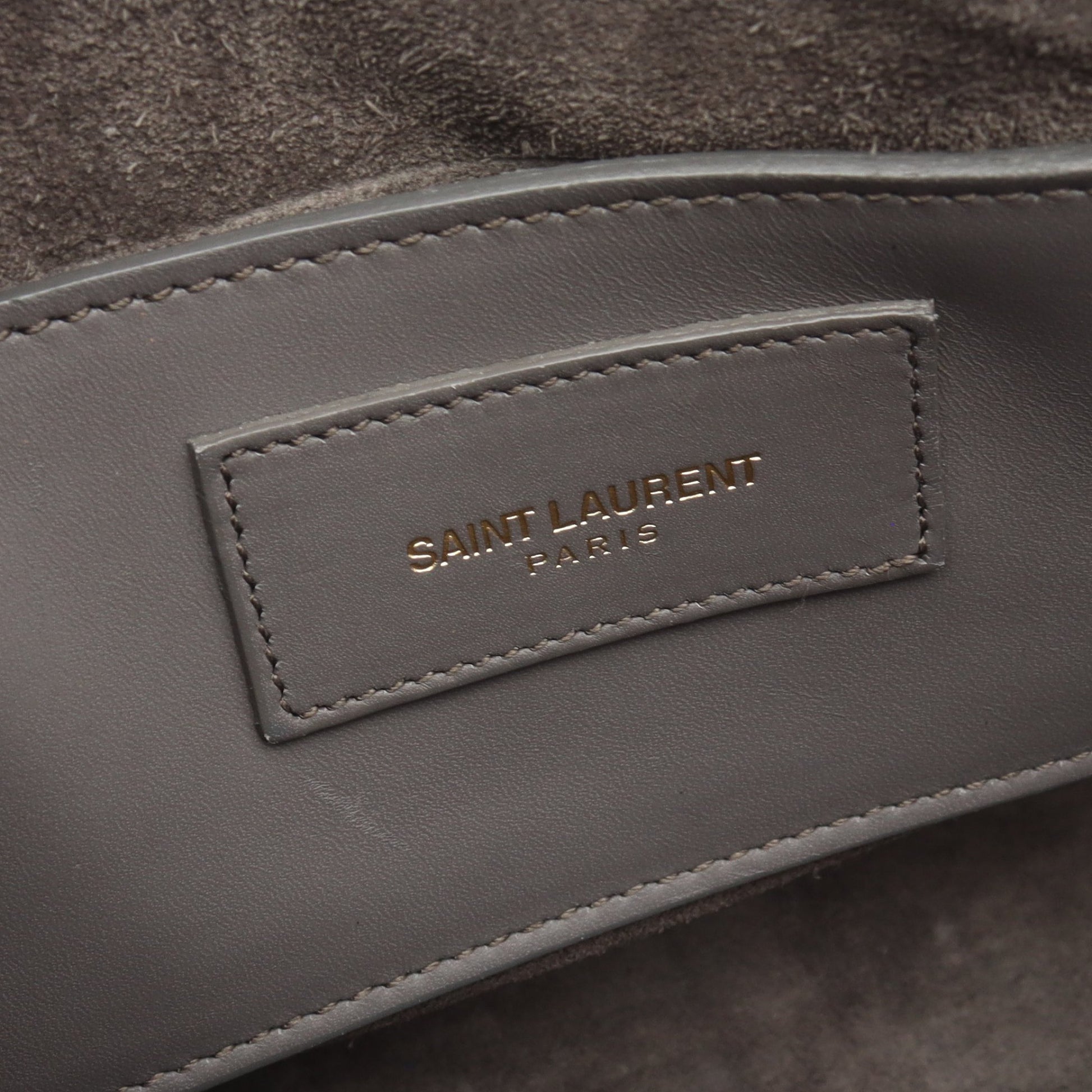 ベイビーダッフル 2WAY ハンドバッグ レザー グレー サンローランパリ バッグ SAINT LAURENT PARIS