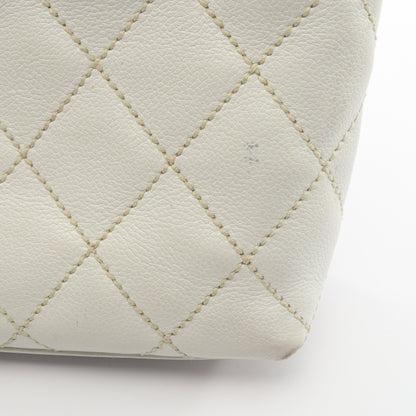 ワイルドステッチ ハンドバッグ トートバッグ レザー ホワイト ゴールド金具 シャネル バッグ CHANEL