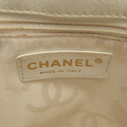 ワイルドステッチ ハンドバッグ トートバッグ レザー ホワイト ゴールド金具 シャネル バッグ CHANEL