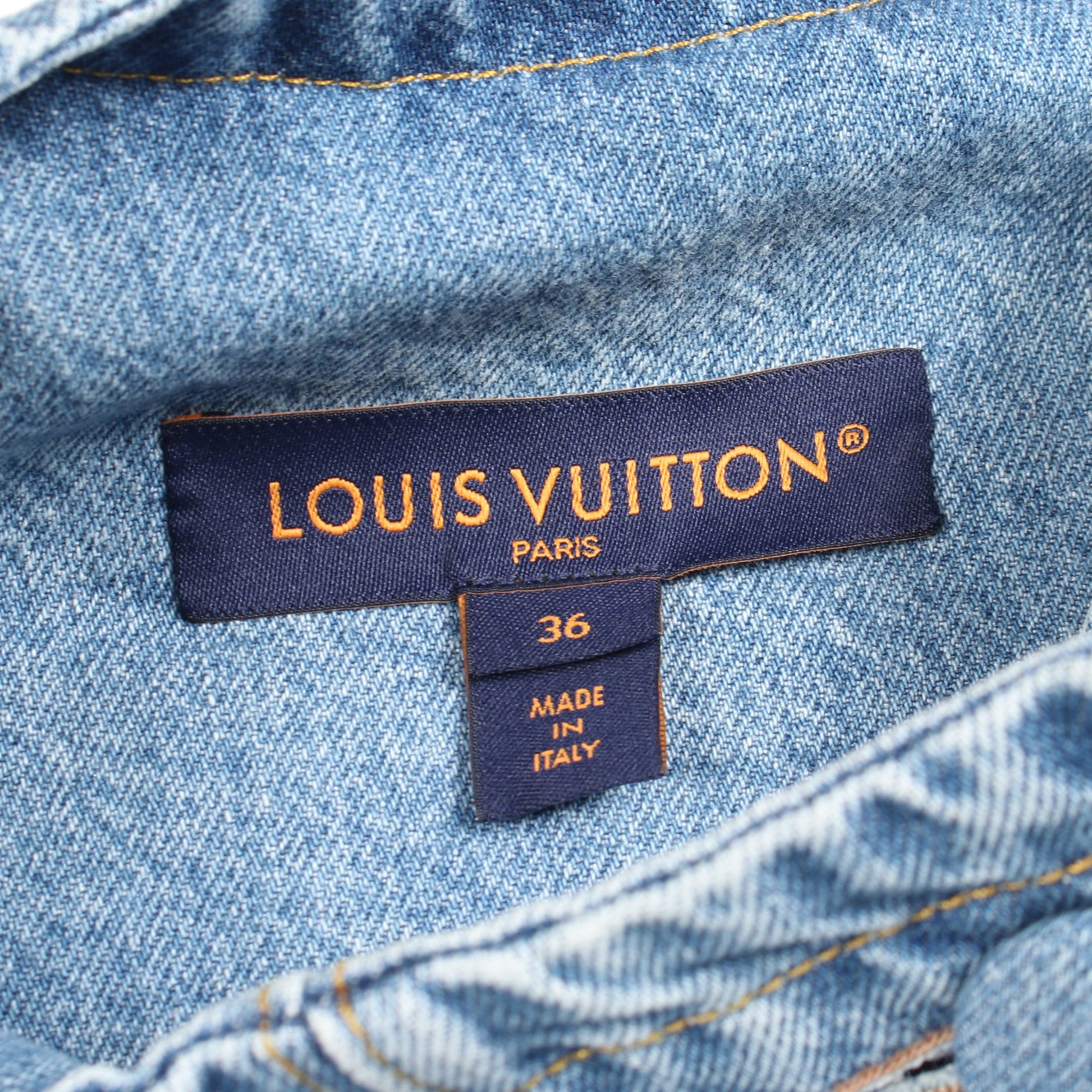 ダブルブレステッド デニムジャケット コットン ライトブルー ルイヴィトン アウター LOUIS VUITTON