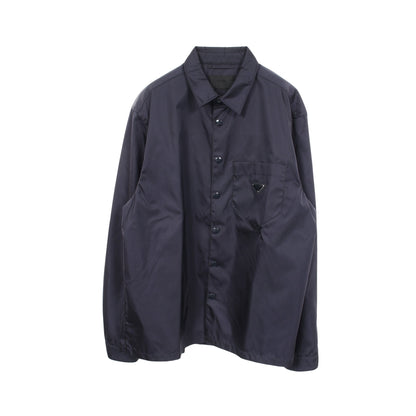Re-Nylon 三角ロゴプレート ジャケット ナイロン ネイビー プラダ アウター PRADA