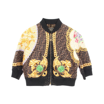 FENDI × VERSACE FENDACE ズッカ柄 ブルゾン ジャケット シルク ダークブラウン ブラック マルチカラー フェンディ