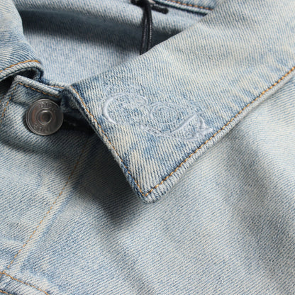 DIOR × KENNY SCHARF ロゴ刺繍 デニムジャケット コットン ブルーグレー ディオール