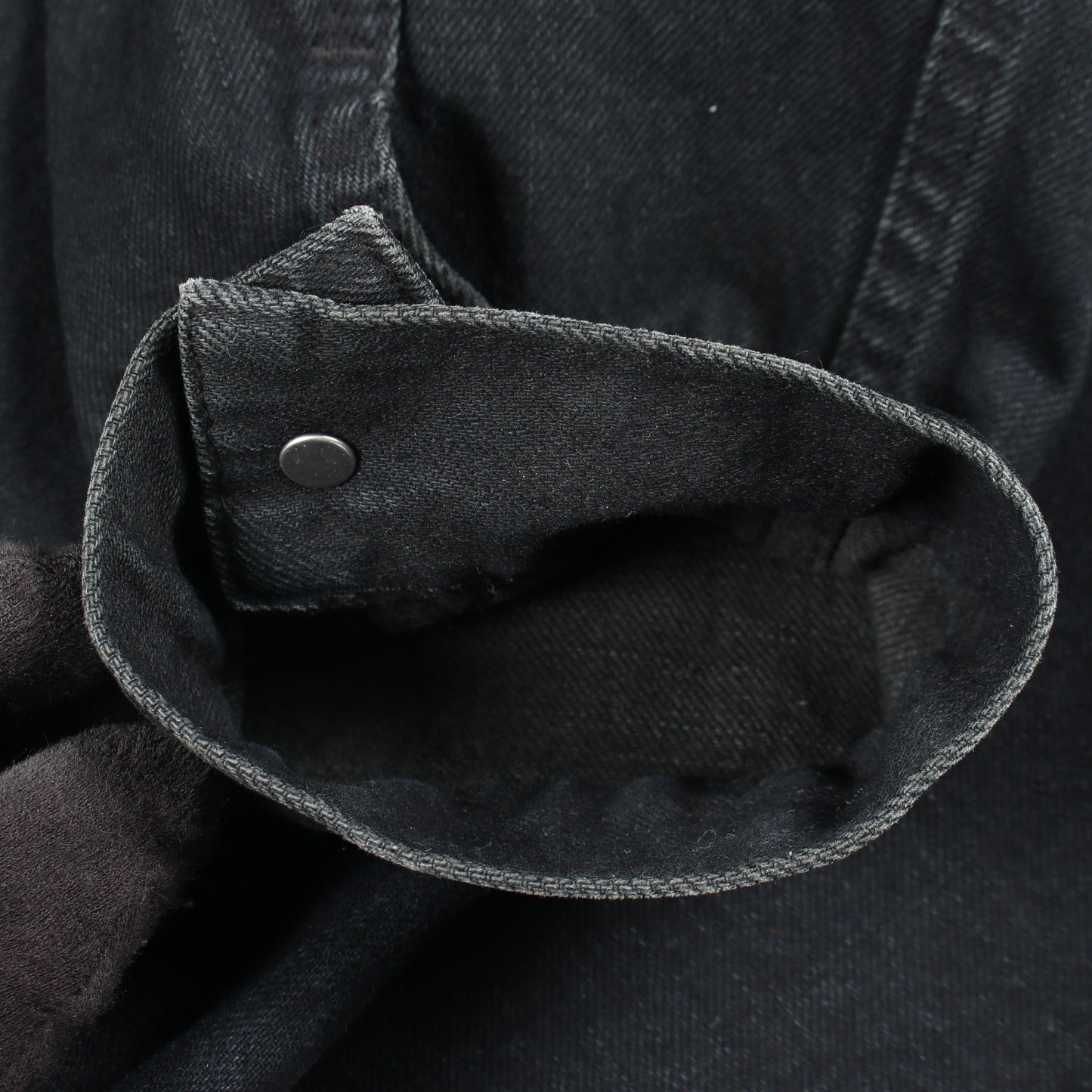 バックロゴ刺繍 オーバーサイズ デニムジャケット コットン ブラック バレンシアガ
