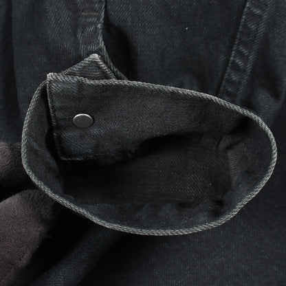 バックロゴ刺繍 オーバーサイズ デニムジャケット コットン ブラック バレンシアガ