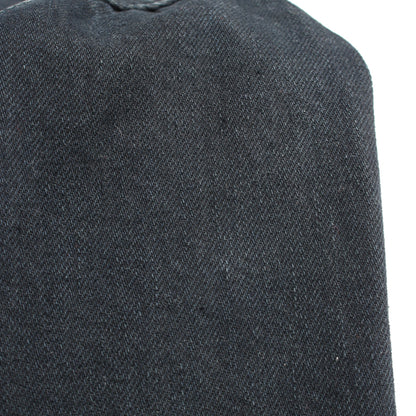 バックロゴ刺繍 オーバーサイズ デニムジャケット コットン ブラック バレンシアガ