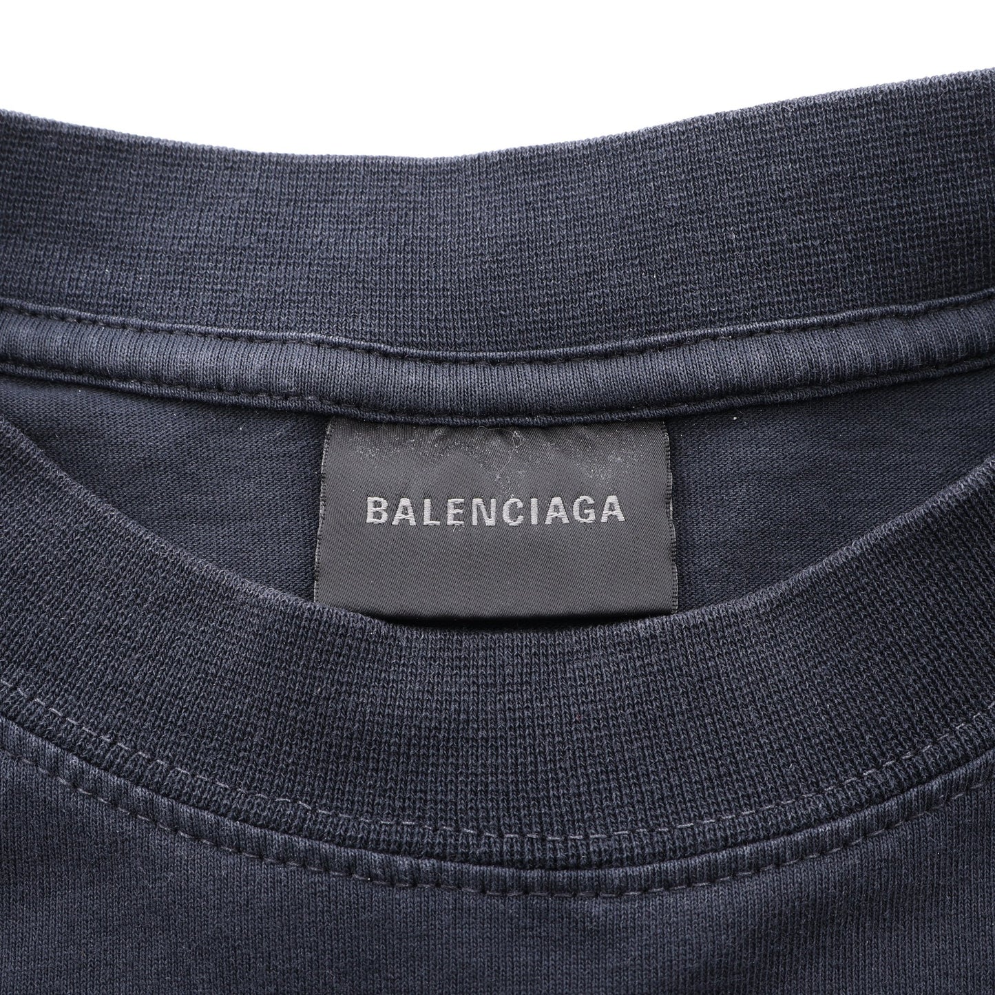 25SS スパイラルクレスト ミディアムフィット ヴィンテージ加工 半袖Tシャツ コットン ブラック マルチカラー バレンシアガ