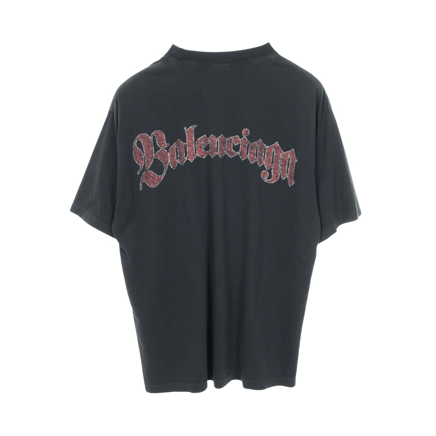 25SS スパイラルクレスト ミディアムフィット ヴィンテージ加工 半袖Tシャツ コットン ブラック マルチカラー バレンシアガ