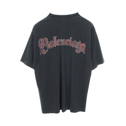 25SS スパイラルクレスト ミディアムフィット ヴィンテージ加工 半袖Tシャツ コットン ブラック マルチカラー バレンシアガ