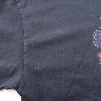 25SS スパイラルクレスト ミディアムフィット ヴィンテージ加工 半袖Tシャツ コットン ブラック マルチカラー バレンシアガ
