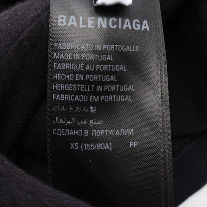 25SS スパイラルクレスト ミディアムフィット ヴィンテージ加工 半袖Tシャツ コットン ブラック マルチカラー バレンシアガ