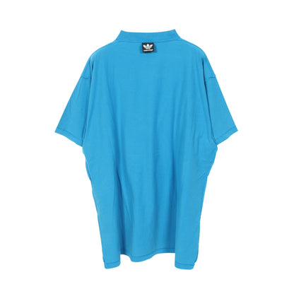 BALENCIAGA × adidas ロゴ刺繍 半袖Tシャツ コットン ライトブルー バレンシアガ