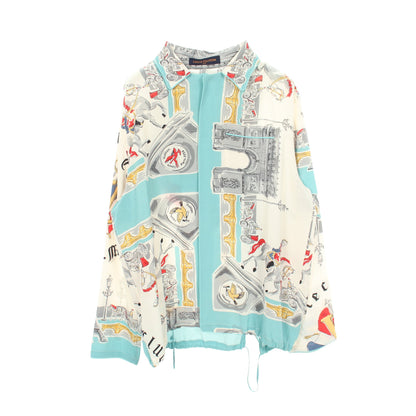 Hooded Pyjama Shir パジャマ シャツ シルク オフホワイト ライトブルー マルチカラー ルイヴィトン