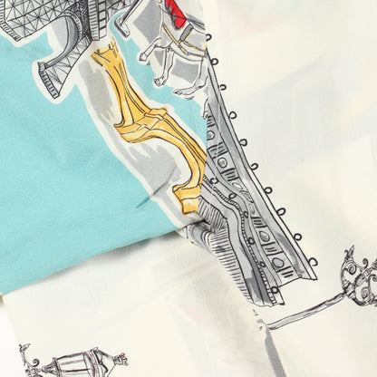 Hooded Pyjama Shir パジャマ シャツ シルク オフホワイト ライトブルー マルチカラー ルイヴィトン