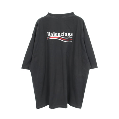 Political Campaign ダメージ加工 半袖Tシャツ コットン ブラック バレンシアガ