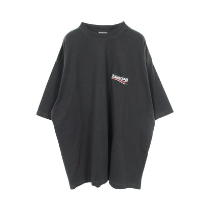 Political Campaign ダメージ加工 半袖Tシャツ コットン ブラック バレンシアガ