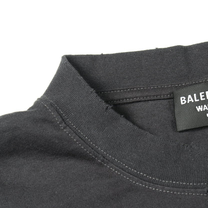 Political Campaign ダメージ加工 半袖Tシャツ コットン ブラック バレンシアガ
