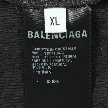 Political Campaign ダメージ加工 半袖Tシャツ コットン ブラック バレンシアガ