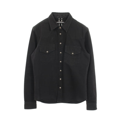クロスボールボタン クロスパッチ ウェスタンシャツジャケット シャツ コットン ブラック クロムハーツ トップス Chrome Hearts