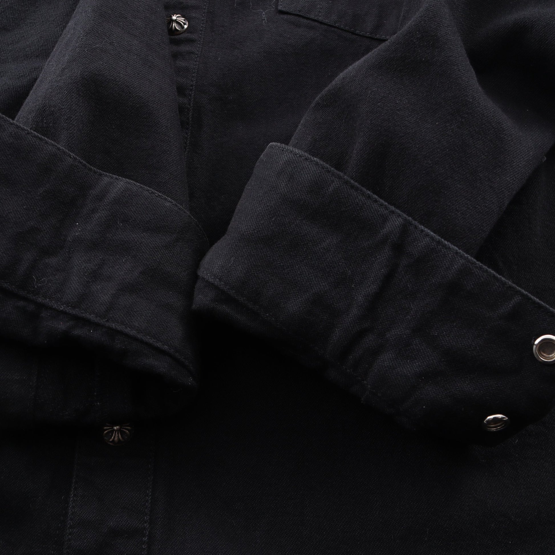 クロスボールボタン クロスパッチ ウェスタンシャツジャケット シャツ コットン ブラック クロムハーツ トップス Chrome Hearts
