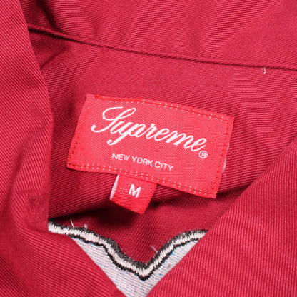Supreme × Mark Gonzales バック刺繍 半袖 ワーク シャツ ボルドー シュプリーム
