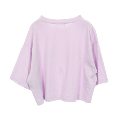 ロゴ クロップド丈 半袖Tシャツ コットン ライトパープル バルマン