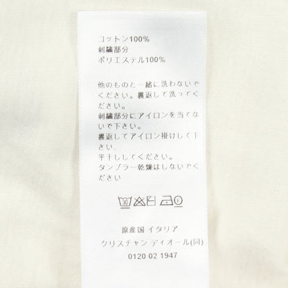 ロゴ エンブロイダリー 半袖Tシャツ コットン ホワイト ネイビー クリスチャンディオール