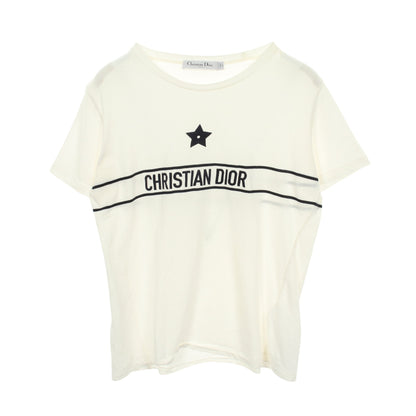 ロゴ エンブロイダリー 半袖Tシャツ コットン ホワイト ネイビー クリスチャンディオール
