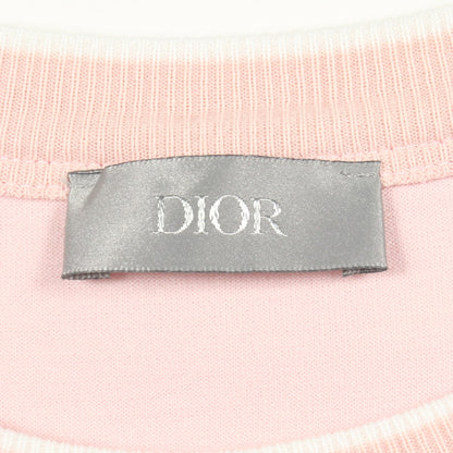 DIOR × KENNY SCHARF ロゴ刺繍 半袖Tシャツ コットン ライトピンク ディオール
