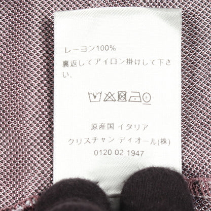 ロゴエンブロイダリー 長袖Tシャツ レーヨン グレー ダスティピンク クリスチャンディオール