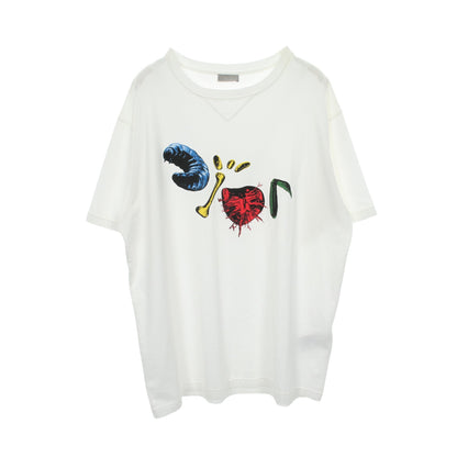DIOR × TRAVIS SCOTT CACTUS JACK ロゴ 半袖Tシャツ コットン ホワイト ディオール