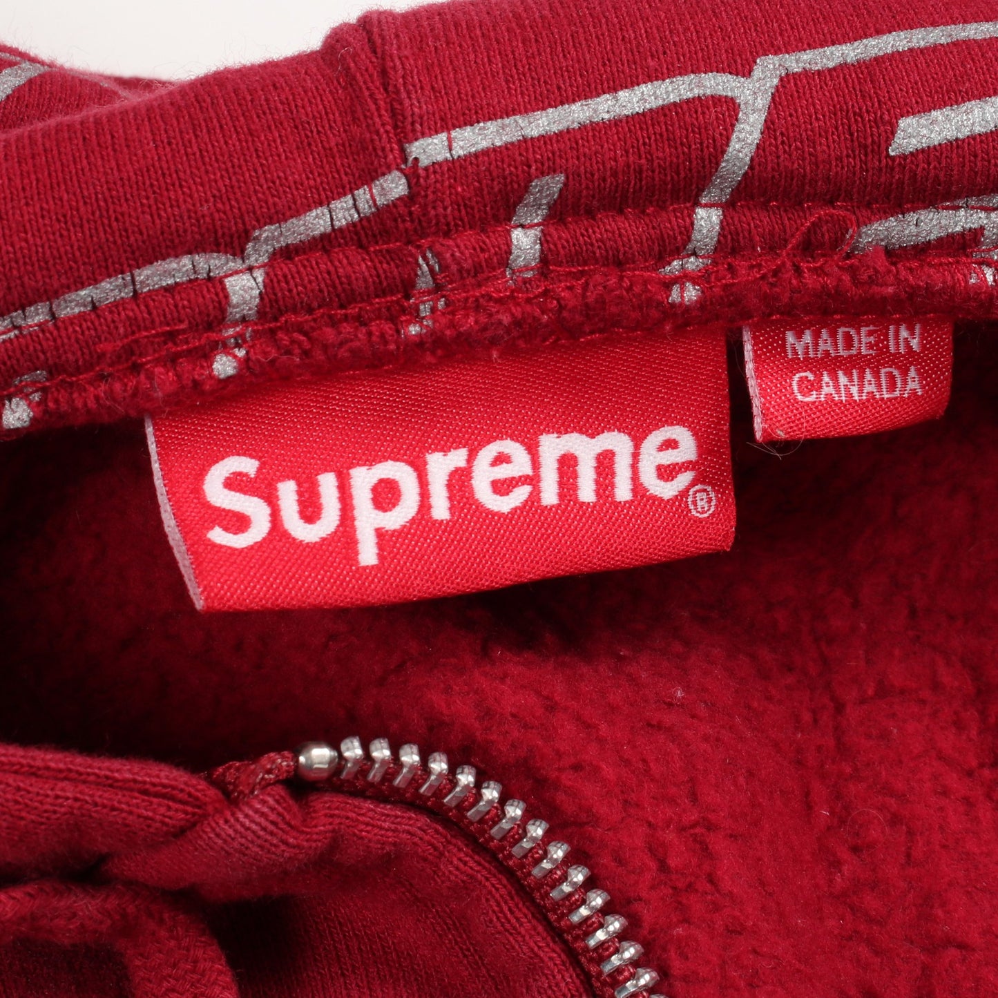 Repeat Zip Up Hooded Sweatshirt パーカー コットン レッド シュプリーム