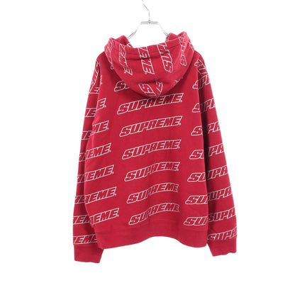 Repeat Zip Up Hooded Sweatshirt パーカー コットン レッド シュプリーム