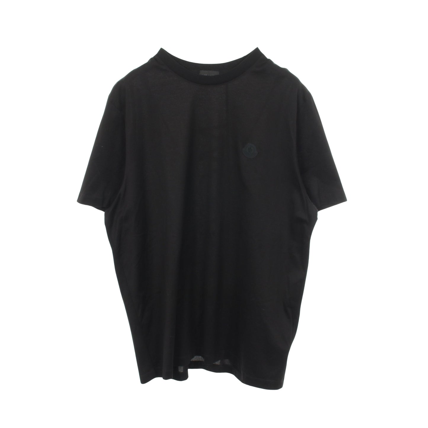 バーティカルバックロゴ 切替 クルーネック 半袖Tシャツ コットン ブラック モンクレール