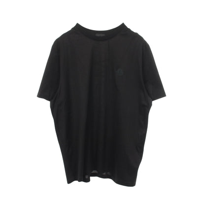 バーティカルバックロゴ 切替 クルーネック 半袖Tシャツ コットン ブラック モンクレール