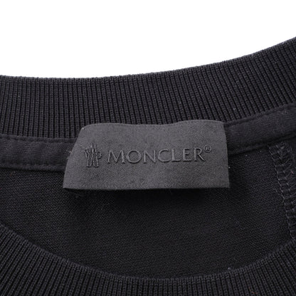 バーティカルバックロゴ 切替 クルーネック 半袖Tシャツ コットン ブラック モンクレール