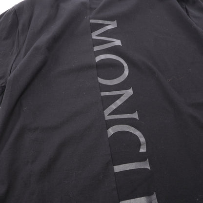 バーティカルバックロゴ 切替 クルーネック 半袖Tシャツ コットン ブラック モンクレール