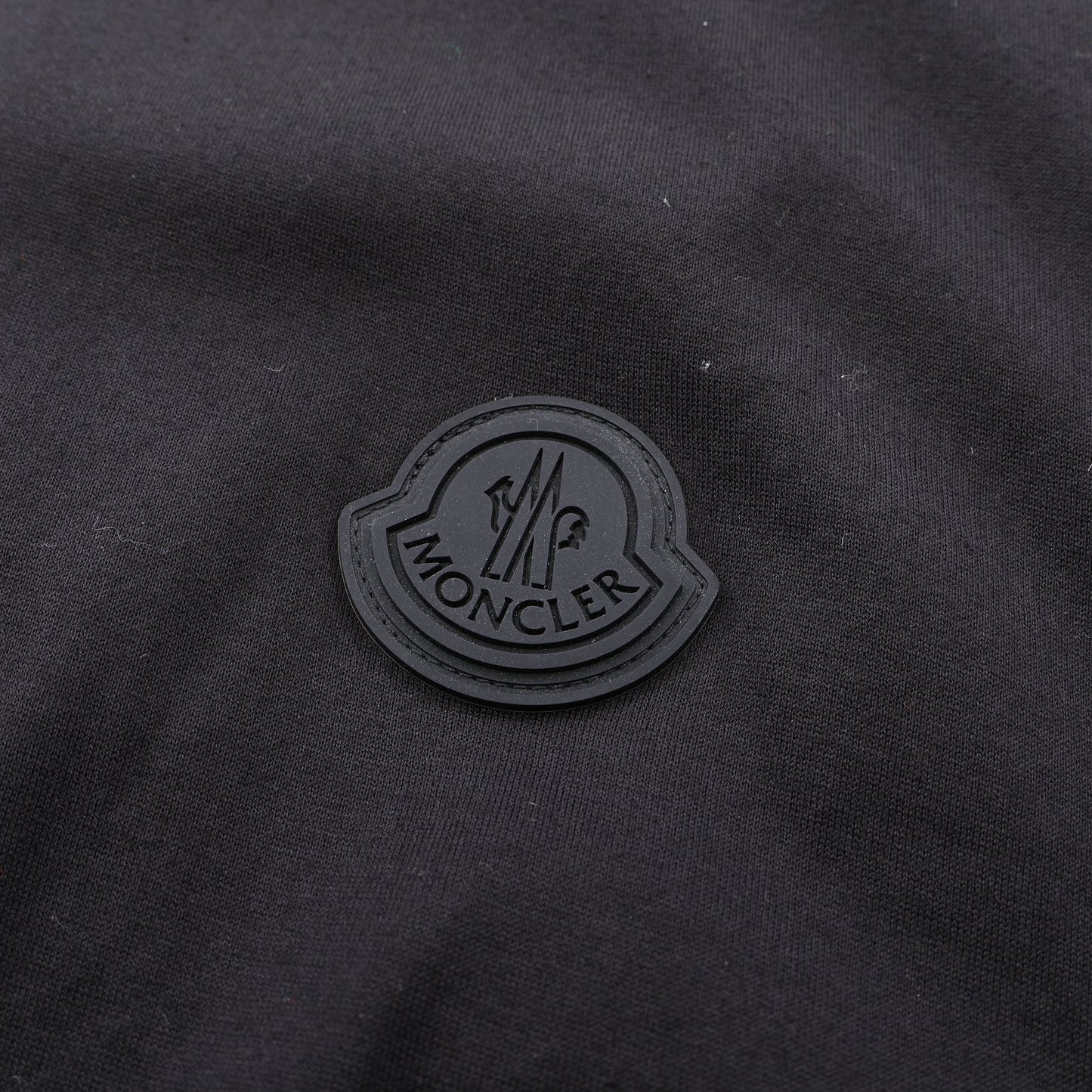 バーティカルバックロゴ 切替 クルーネック 半袖Tシャツ コットン ブラック モンクレール