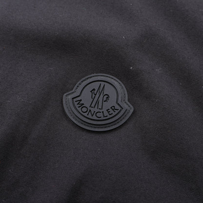 バーティカルバックロゴ 切替 クルーネック 半袖Tシャツ コットン ブラック モンクレール