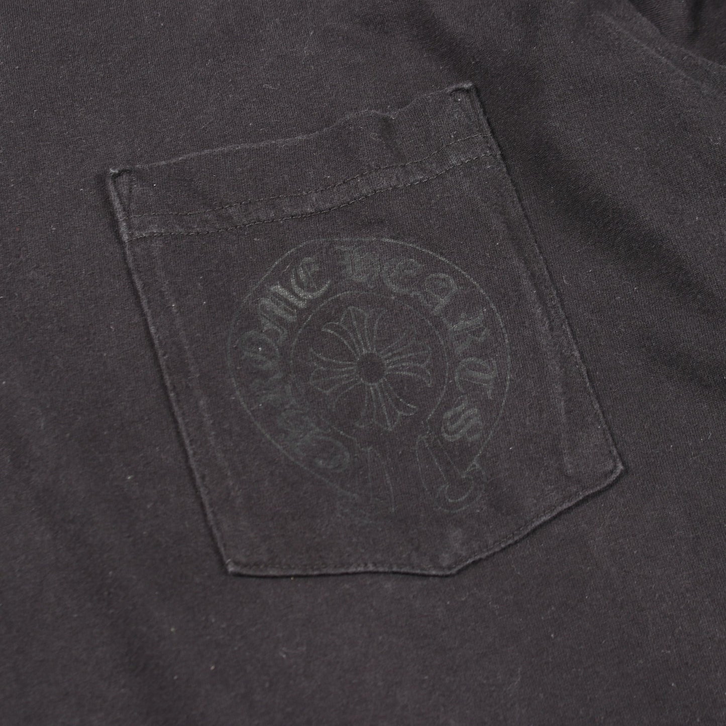 グラデーション アームロゴ ポケット付き 長袖Tシャツ コットン ブラック クロムハーツ