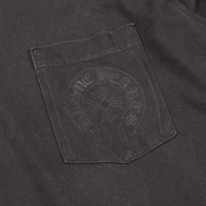 グラデーション アームロゴ ポケット付き 長袖Tシャツ コットン ブラック クロムハーツ