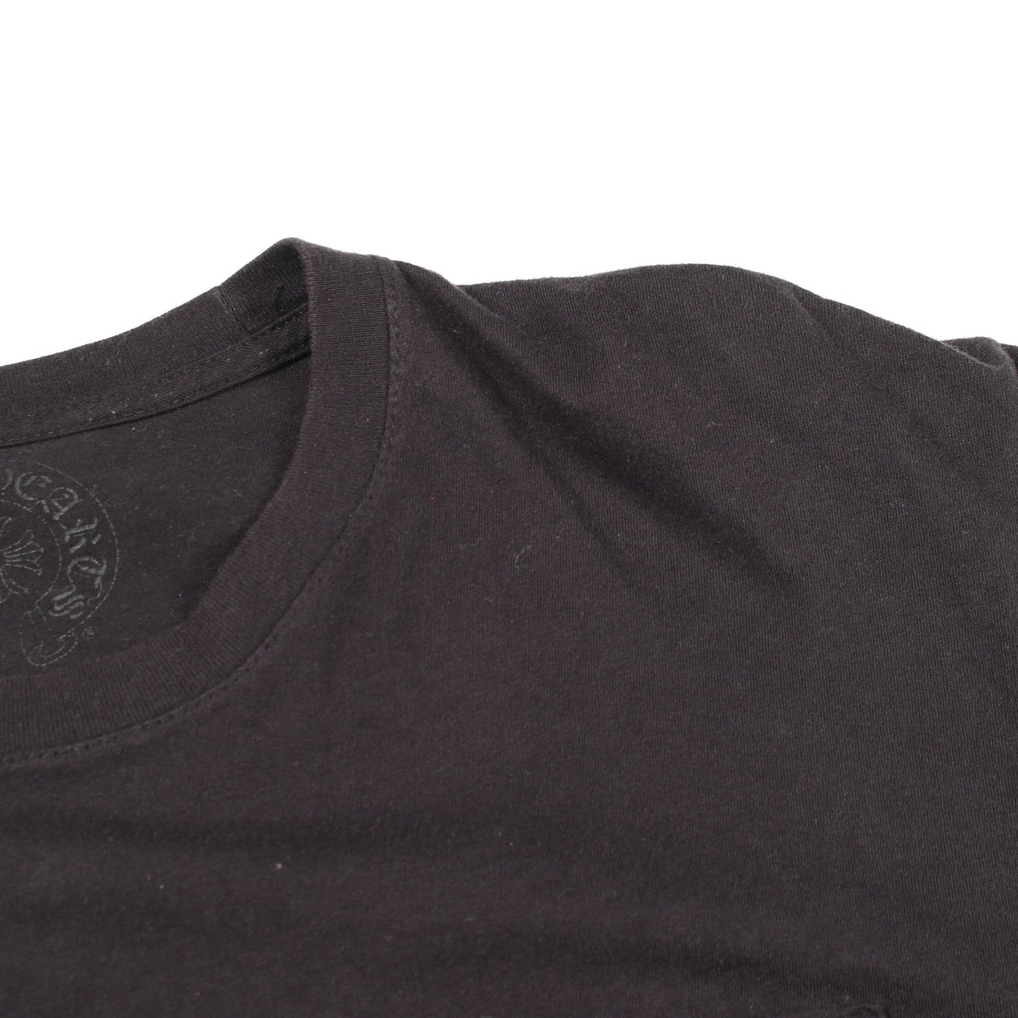 バックプリント ポケット付き 長袖Tシャツ コットン ブラック イエロー クロムハーツ