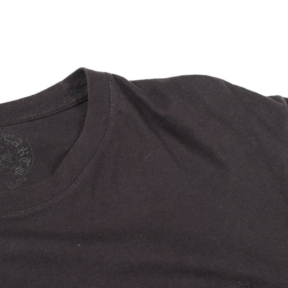 バックプリント ポケット付き 長袖Tシャツ コットン ブラック イエロー クロムハーツ