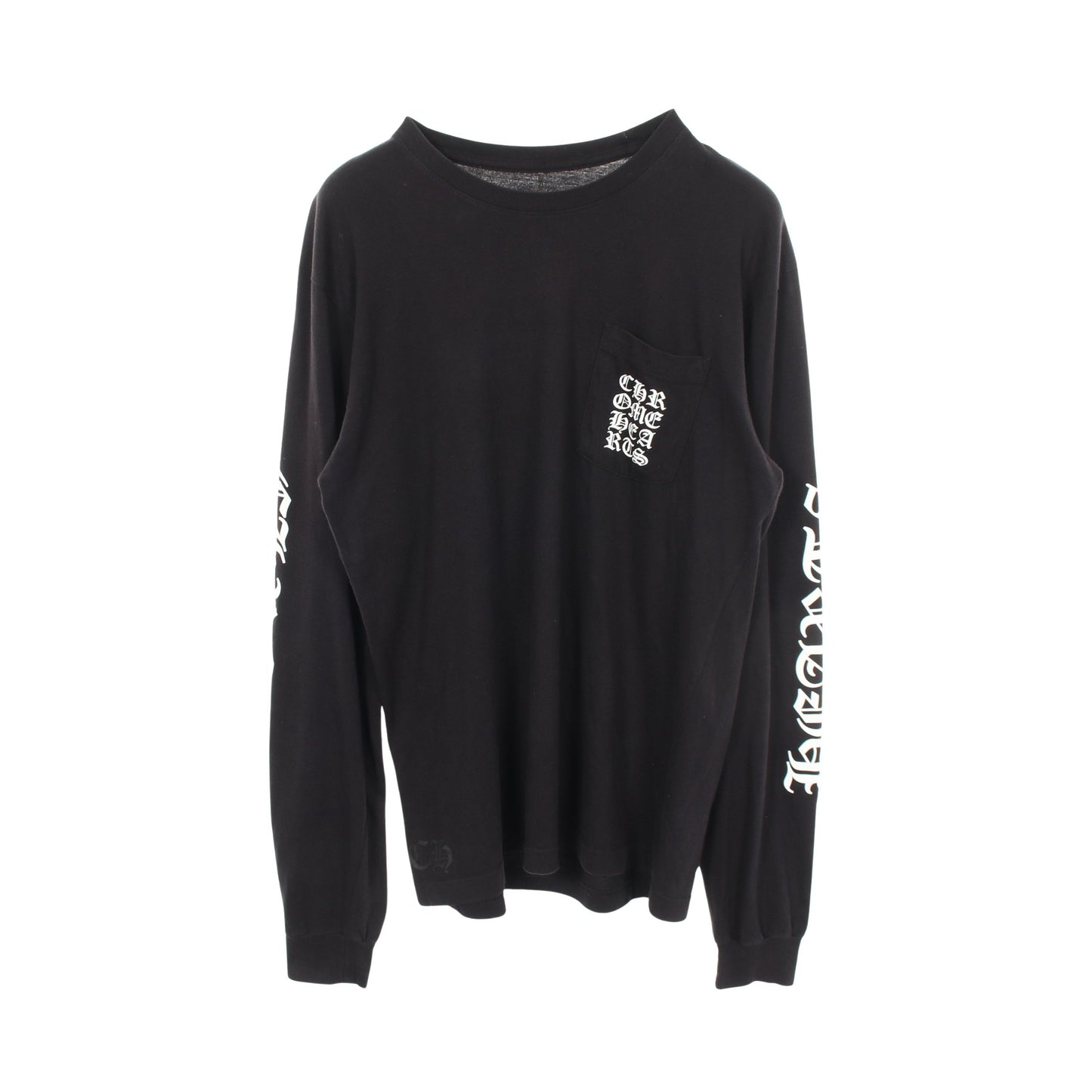 バーティカルロゴ ポケット付き 長袖Tシャツ コットン ブラック クロムハーツ