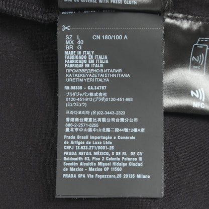 トライアングルロゴ テクニカルコットン スウェットシャツ コットン ナイロン ブラック プラダ