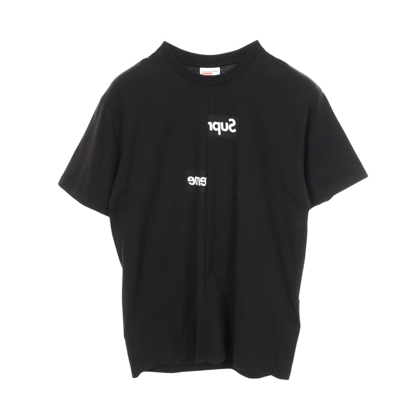 Supreme × COMME des GARCONS SHIRT クルーネック 半袖Tシャツ コットン ブラック シュプリーム