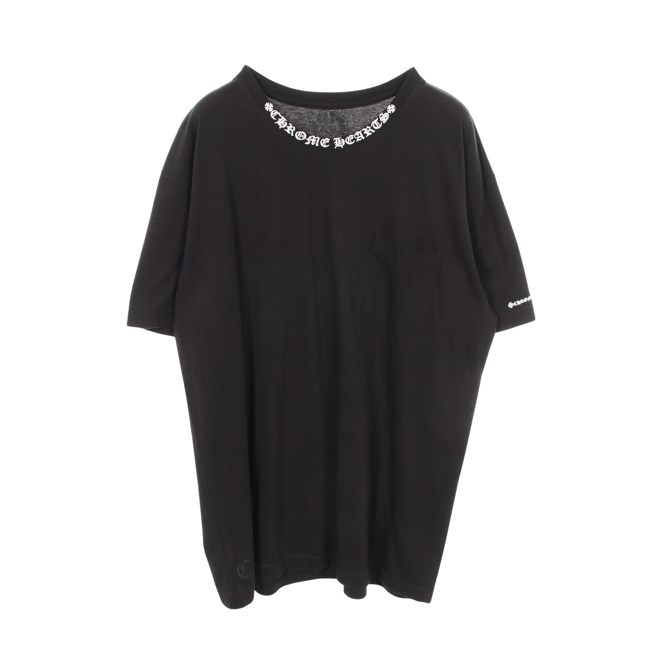 ネックロゴ ポケット 半袖Tシャツ コットン ブラック クロムハーツ – RECLO