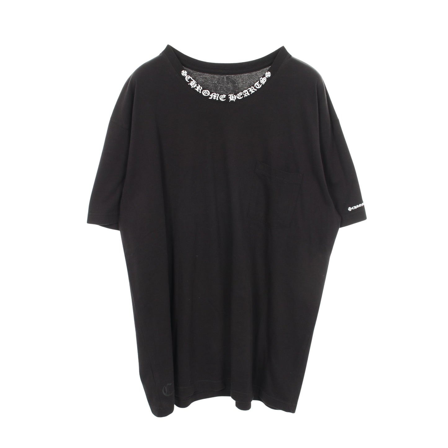 ネックロゴ ポケット 半袖Tシャツ コットン ブラック クロムハーツ