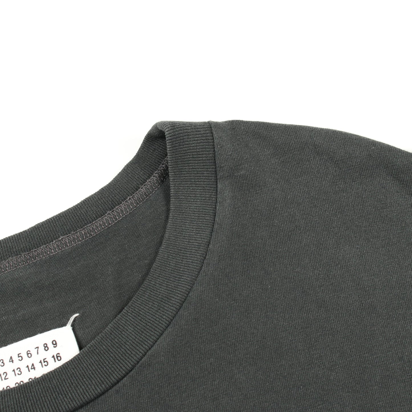 ロゴ刺繍 半袖Tシャツ コットン ダークグレー メゾンマルジェラ